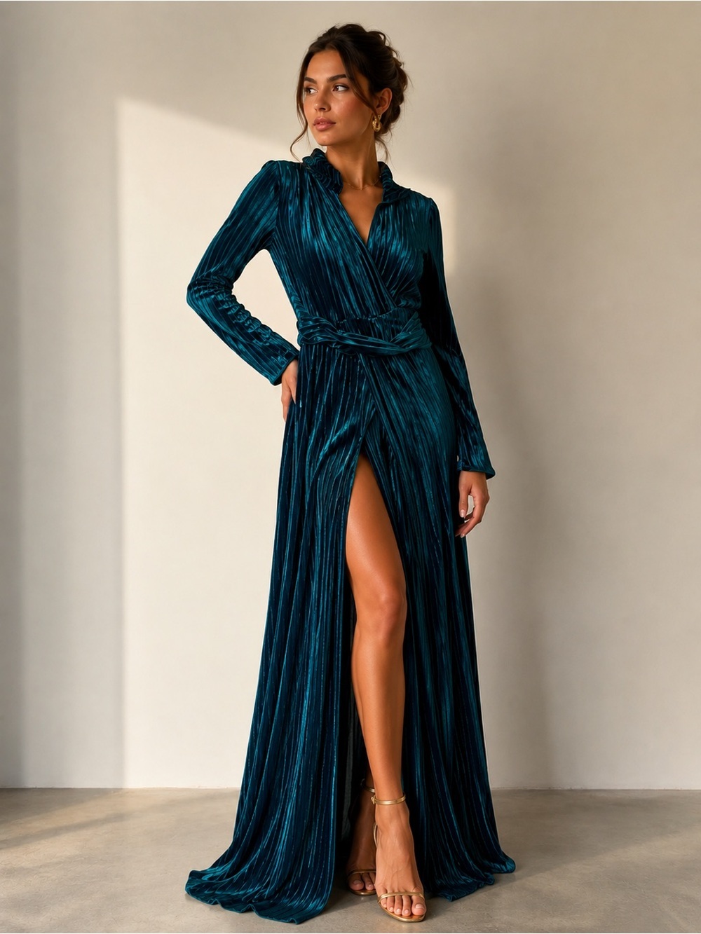 Fashion Nova Wrap Maxi Dress with High Slit